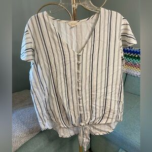 Sim & Sam Blue and White Striped Top Size Large